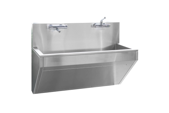 Waschrinne mit hochgezogener Rückwand