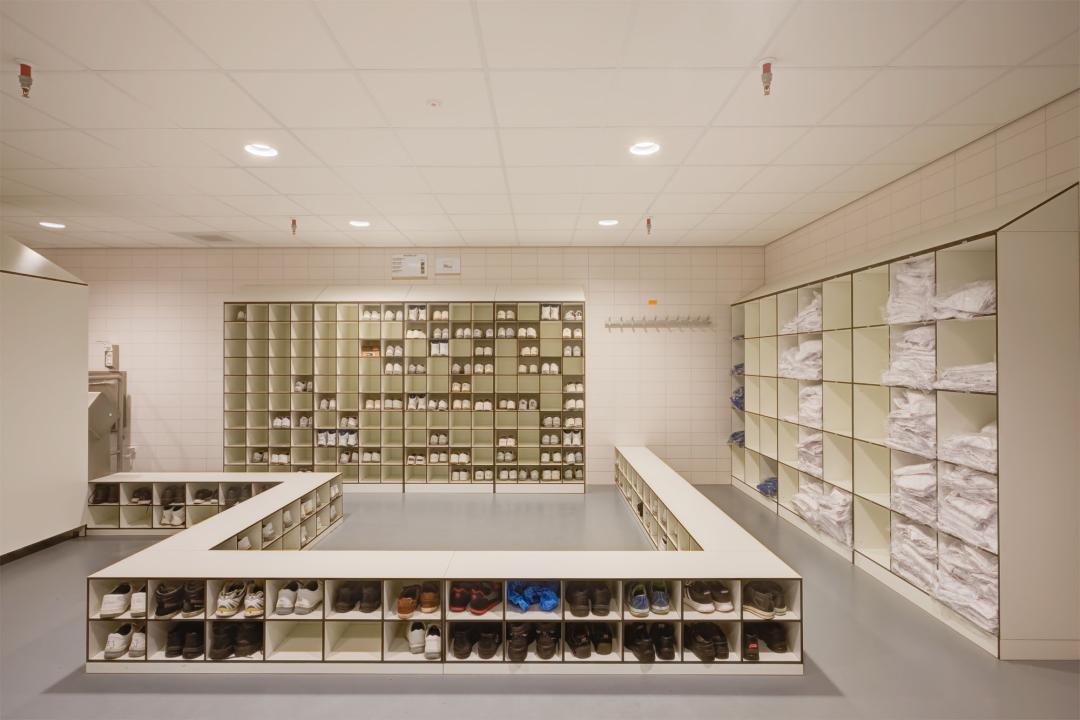 Overstapbank met schoenvakken dubbelzijdig