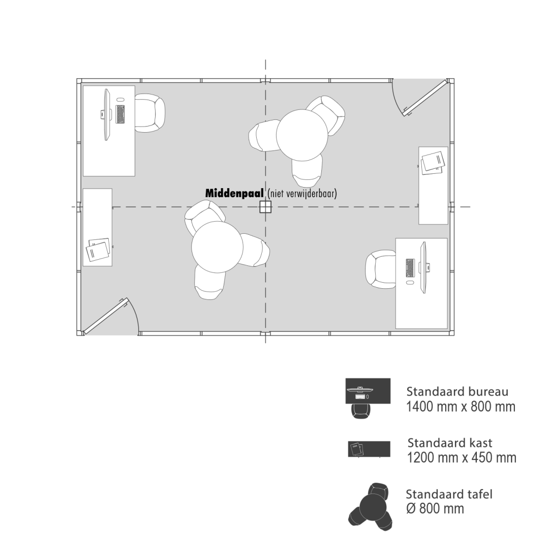 Kantoorunit 4x6m