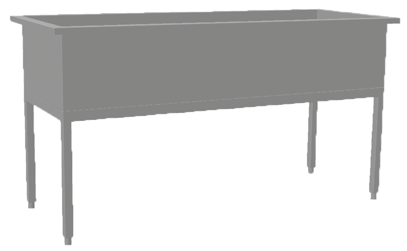 Werkraumbecken aus Edelstahl mit Standrohrventil - Heavy - E1